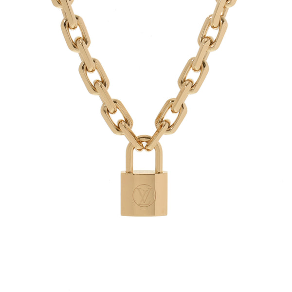 LOUIS VUITTON Louis Vuitton Corie Lv Edge Cadena Gold Bracket MP2983 Unisex GP Necklace A Rank used Ginzo