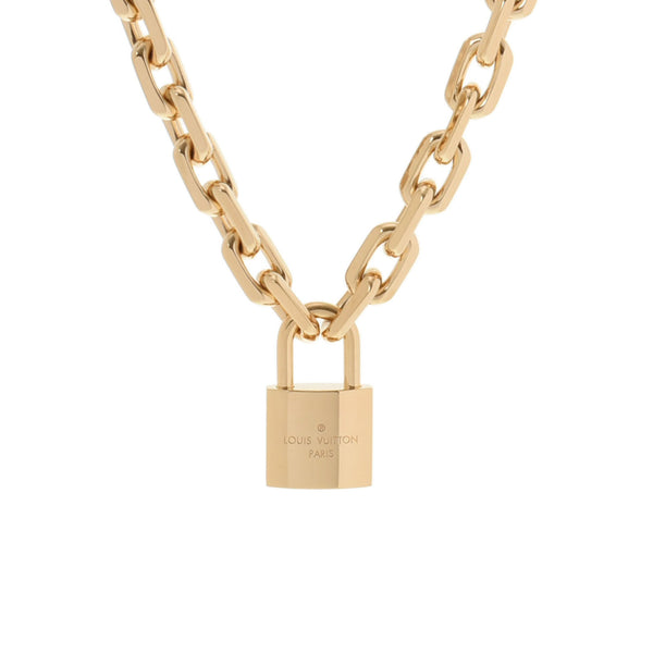 LOUIS VUITTON Louis Vuitton Corie Lv Edge Cadena Gold Bracket MP2983 Unisex GP Necklace A Rank used Ginzo