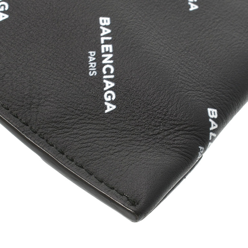 BALENCIAGA Balenciaga Logo Print Black/White 362967 Men's Leather Clutch Bag AB Rank Used Ginzo
