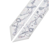 HERMES Hermes Twilly Lecress Pore/Les Cles A POIS White Ladies Silk 100 % Scarf New Ginzo