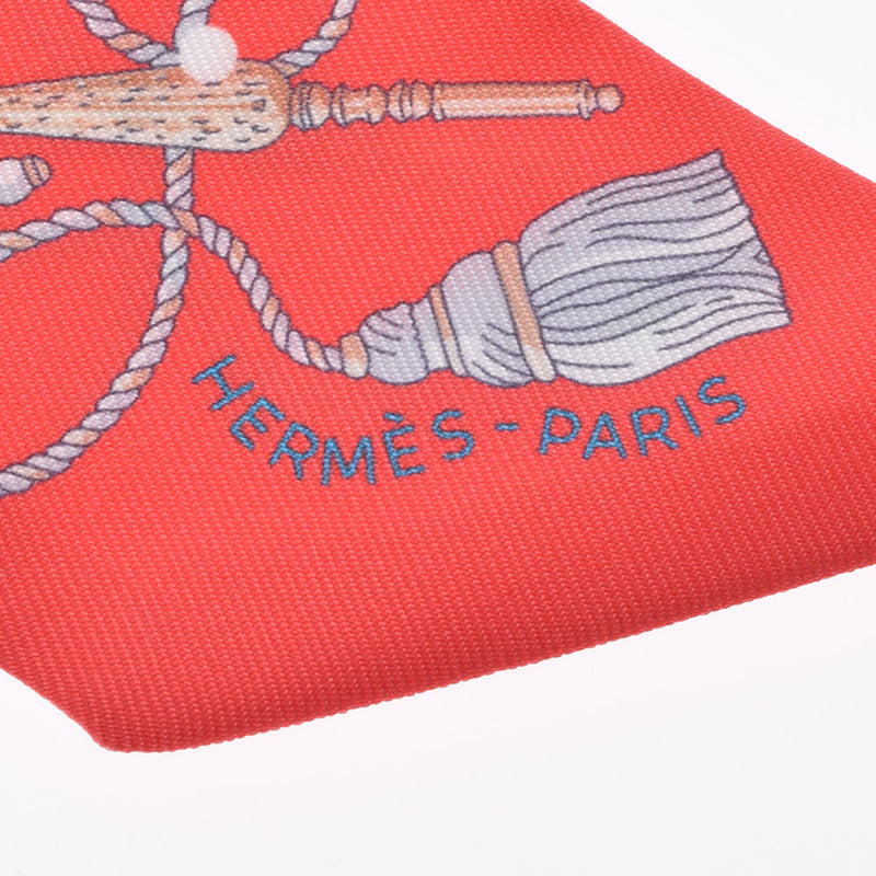 HERMES エルメス ツイリー レクレアポア/Les Cles a Pois 赤 レディース シルク100％ スカーフ 新品 銀蔵