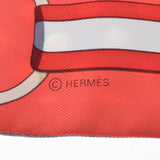HERMES Hermes twilly Grand Turarara/Grand Tralala Red/Gray Ladies Silk 100 % Scarf New Ginzo