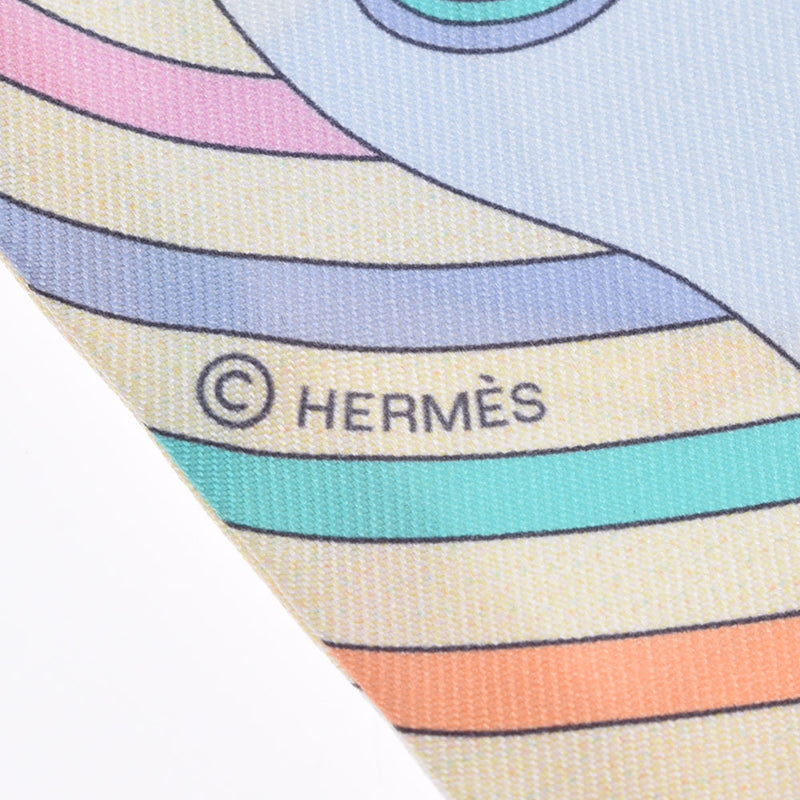 HERMES エルメス ツイリー 空飛ぶカレ/Carres Volants 水色系 レディース シルク100％ スカーフ 新品 銀蔵