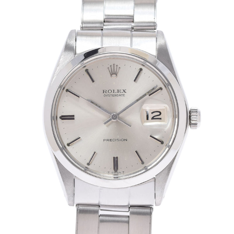 ROLEX Rolex Oyster Date Precision 6694 Boys SS Watch Automatic Silver Dial AB Rank Used Ginzo