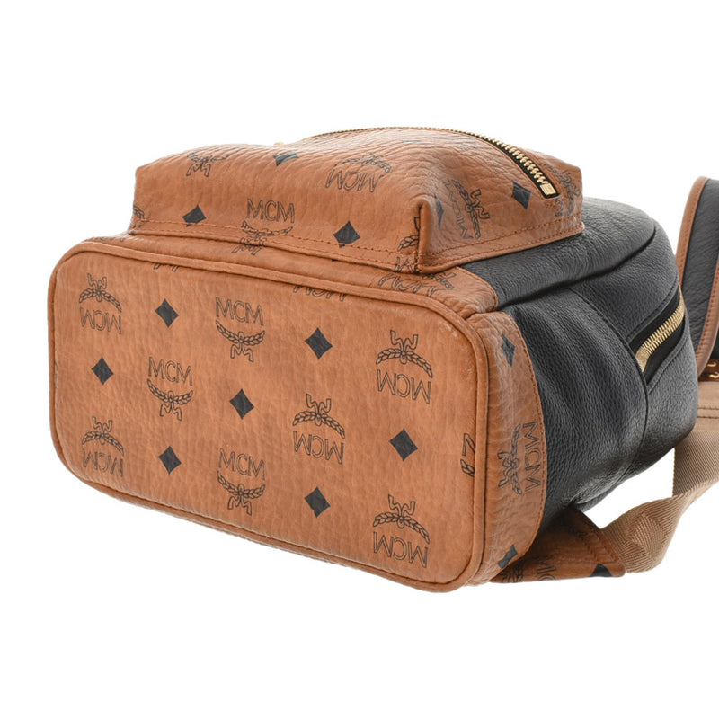 MCM MCM Backpack Mini Studs Cognac/Black Ladies PVC/Leather backpack/Daypack B Rank used Ginzo