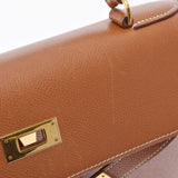 HERMES HERMES HERMES KELLY 32内缝制金金属配件○T -graved（1990年左右）女士Kushbell Handbag B等级使用Ginzo