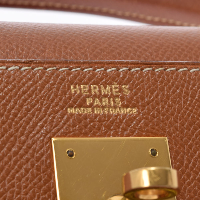 HERMES エルメス ケリー 32 内縫い ゴールド ゴールド金具 ○T刻印(1990年頃) レディース クシュベル ハンドバッグ Bランク 中古 銀蔵