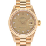 ROLEX Rolex Datejust 10P diamond 69178G Ladies YG Watch Automatic Champagne Dial A Rank Used Ginzo