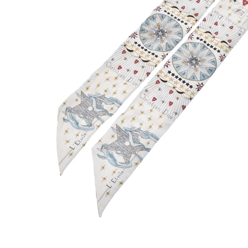 克里斯蒂安·迪奥（Christian dior Christian Dior Mizza Letoile（星）图案象牙女士丝绸100％围巾