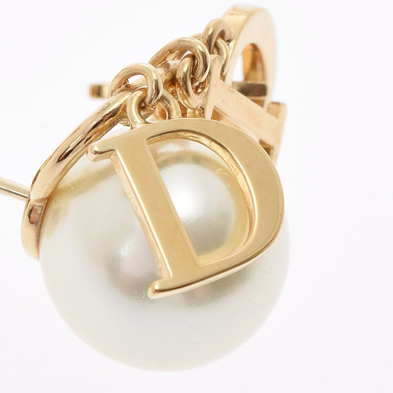 Christian DIOR Christian Dior Tribales Gold/White Ladies Resin Pearl/GP Bracket Piercing A Rank used Ginzo
