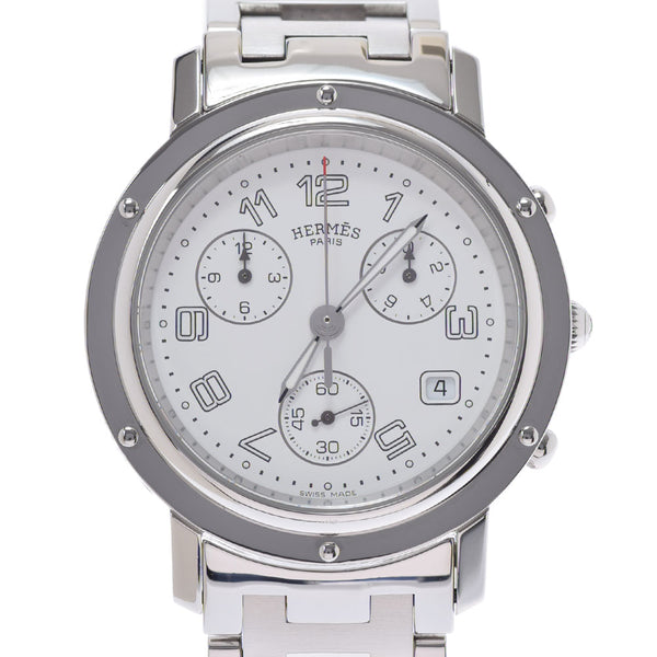 HERMES HERMES CLIPPER CHRONO CL1.910男士SS观看石英白色表盘