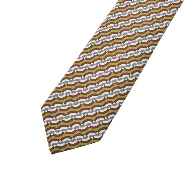 HERMES HERMES KAKI/BROWN MEN'S SILL'S SILS 100％领带未使用的Ginzo
