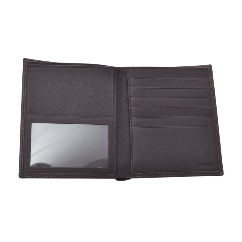 LOEWE Loewe Anagram Dark Brown 060402 Ladies Calf Bi -Fold Wallet A Rank Used Ginzo
