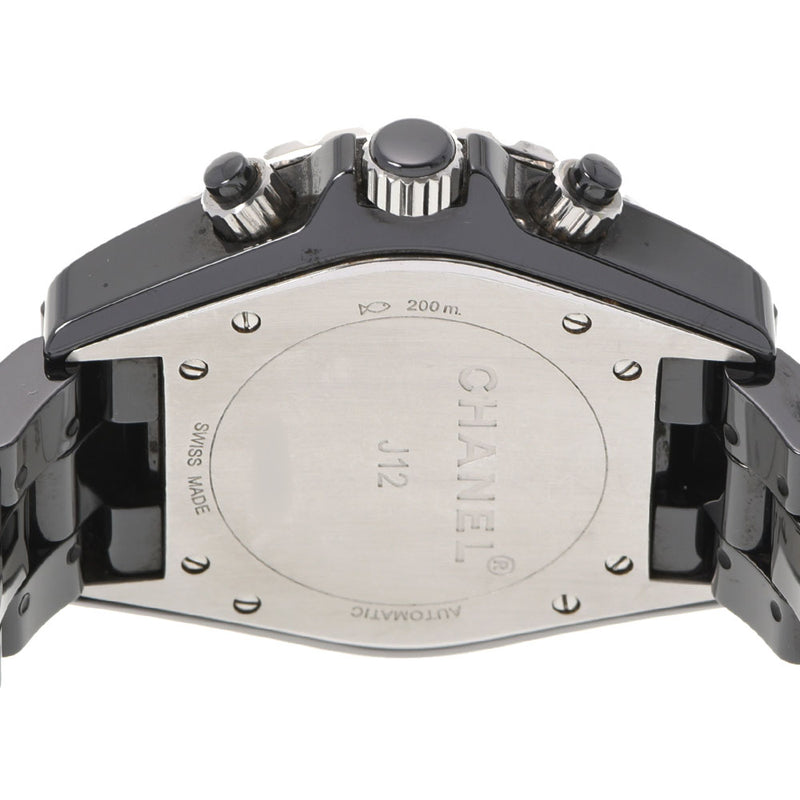 シャネルJ12 クロノ ベゼルラージダイヤ ブラック メンズ 腕時計 H1178