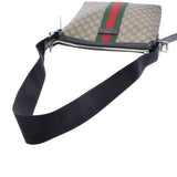 GUCCI グッチ GGスプリーム メッセンジャーバッグ  ベージュ/黒 シルバー金具 387111 ユニセックス  PVC ショルダーバッグ Bランク 中古 銀蔵