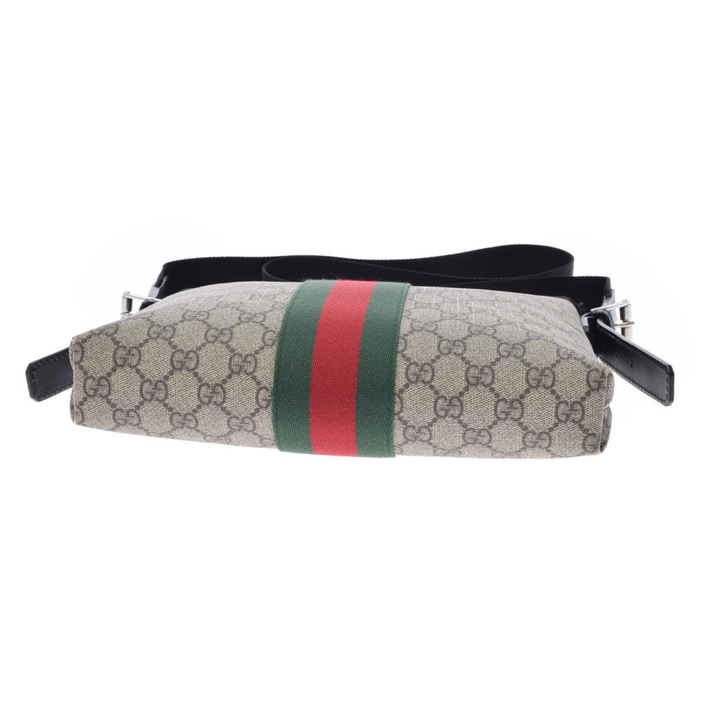 グッチGGスプリーム メッセンジャーバッグ ベージュ/黒 シルバー金具 ユニセックス ショルダーバッグ 387111 GUCCI 中古 –  銀蔵オンライン