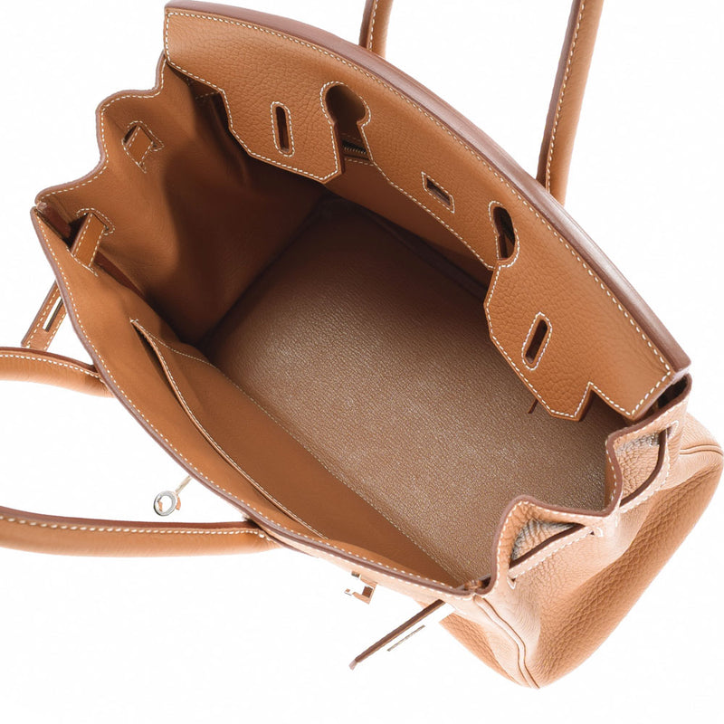 HERMES エルメス バーキン30 ゴールド シルバー金具 □O刻印(2011年頃) レディース トリヨンクレマンス ハンドバッグ Aランク 中古 銀蔵