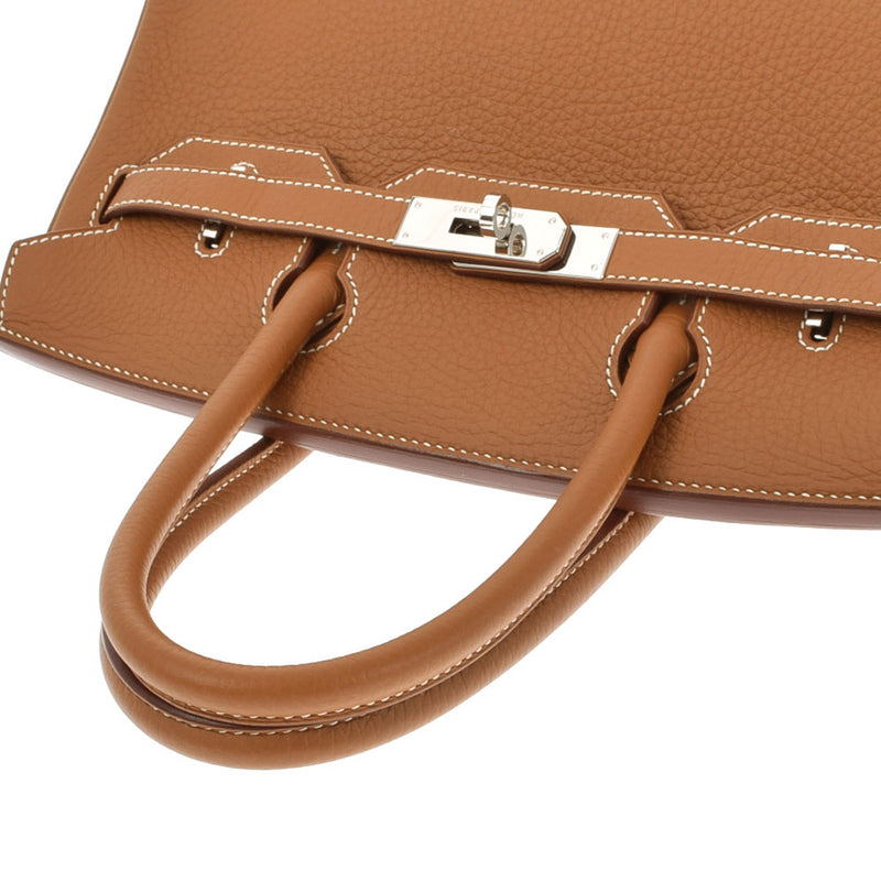 HERMES エルメス バーキン30 ゴールド シルバー金具 □O刻印(2011年頃) レディース トリヨンクレマンス ハンドバッグ Aランク 中古 銀蔵