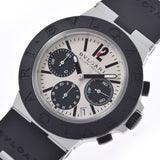 BVLGARI Bulgari Aluminum Chrono New BB40ATCH Men's Ti/Rubber Watch Automatic Silver/Black Dial A Rank Used Ginzo