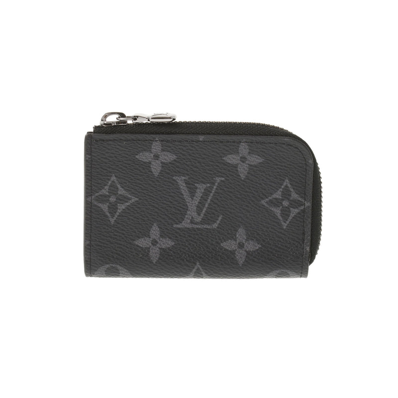 LOUIS VUITTON Louis Vuitton Monogram Eclipse Porto Monjur Black/Gray M63536 Men's Monogram Eclipse Canvas Coin Case A Rank Used Ginzo