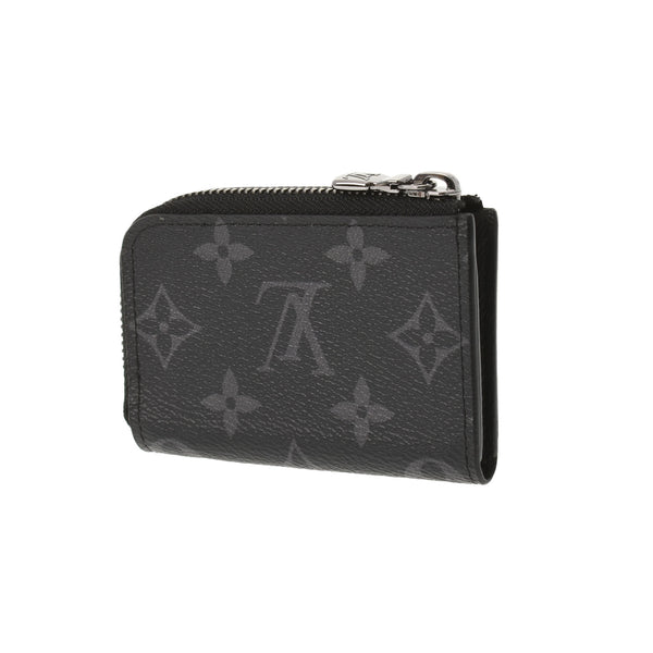 LOUIS VUITTON Louis Vuitton Monogram Eclipse Porto Monjur Black/Gray M63536 Men's Monogram Eclipse Canvas Coin Case A Rank Used Ginzo