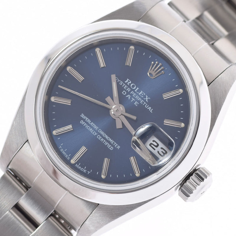 ROLEX Rolex Oyster Purpetual Date 69160 Ladies SS Watch Automatic Blue Dial A Rank Used Ginzo
