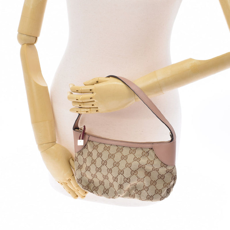 GUCCI Gucci GG Pattern Beige / Pink 224093 Ladies GG Canvas Accessory Pouch AB Rank Used Ginzo
