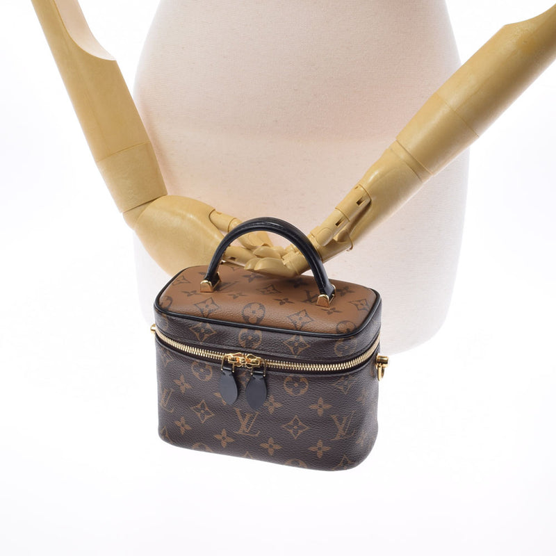 LOUIS VUITTON Louis Vuitton Monogram Reverse Vanity NV PM 2WAY Camel/Black M45165 Ladies Monogram Canvas Handbag A Rank used Ginzo