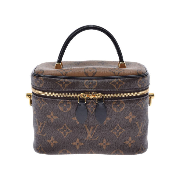 LOUIS VUITTON ルイヴィトン モノグラム リバース ヴァニティ NV PM 2WAY キャメル系/黒 M45165 レディース モノグラムキャンバス ハンドバッグ Aランク 中古 銀蔵