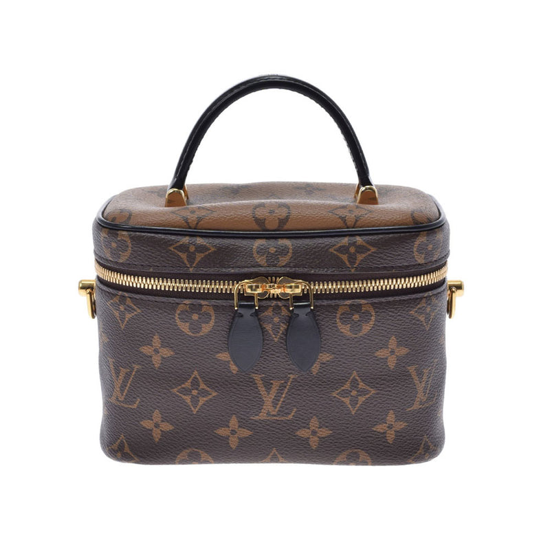 LOUIS VUITTON Louis Vuitton Monogram Reverse Vanity NV PM 2WAY Camel/Black M45165 Ladies Monogram Canvas Handbag A Rank used Ginzo