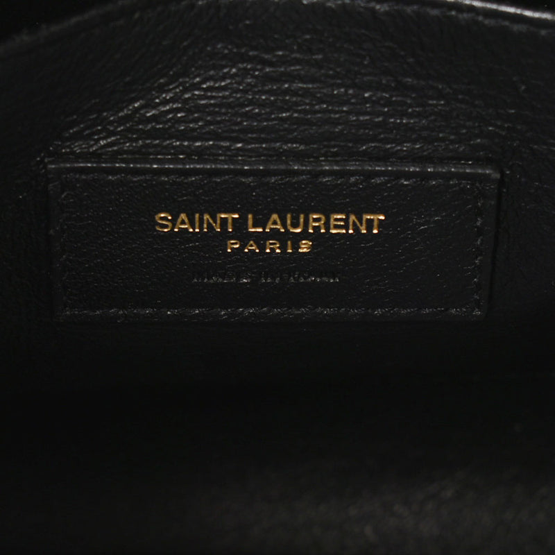 SAINT LAURENT Saint Laurent Sack Dodge Baby 2WAY Black Gold Bracket Ladies Leather Handbag A Rank Used Ginzo