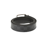 LOUIS VUITTON Louis Vuitton Graphit Santule Ponnu Size 100 35mm Black Silver Bracket M9402 Men's Dami Graphit Canvas Belt B Rank Used Ginzo