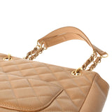 CHANEL Chanel Matrasse PST Chain Tote Beige Gold Gold Bracket Ladies Caviar Skin Tote Bag AB Rank Used Ginzo