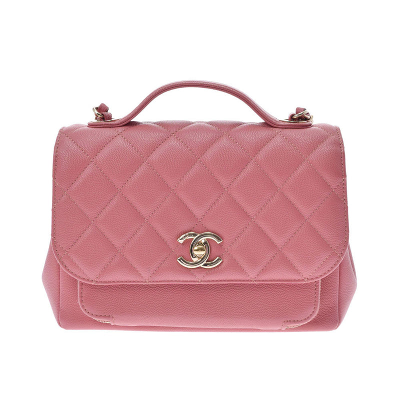 CHANEL Chanel Matrasse Top Handle Flap Bag 2WAY Pink Gold Bracket Ladies Caviar Skin Shoulder Bag AB Rank Used Ginzo