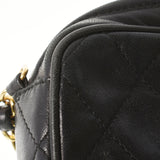 CHANEL Chanel Matrasse Chain Shoulder Black Gold Bracket Ladies Ram Skin Shoulder Bag B Rank used Ginzo