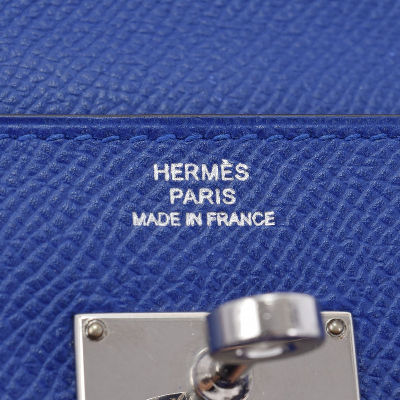 HERMES エルメス ケリーウォレット ブルーエレクトリック シルバー金具 T刻印(2015年頃) レディース ヴォーエプソン 長財布 ABランク 中古 銀蔵