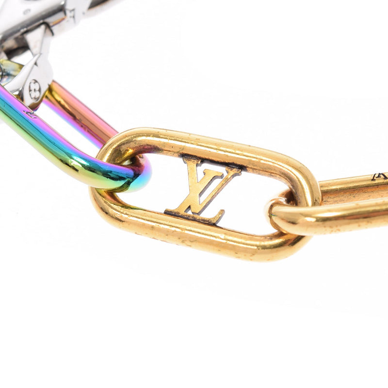 LOUIS VUITTON Louis Vuitton Brass Signature Chain Silver/Gold/Rainbow M80178 Unisex Bracelet AB Rank Used Ginzo