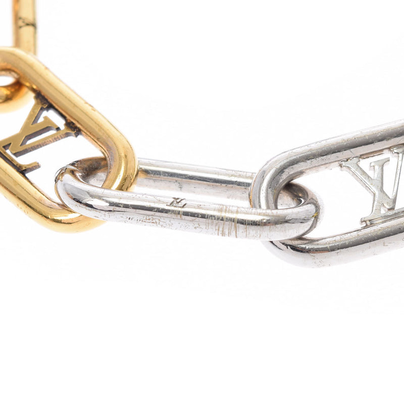 LOUIS VUITTON Louis Vuitton Brass Signature Chain Silver/Gold/Rainbow M80178 Unisex Bracelet AB Rank Used Ginzo