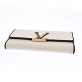 LOUIS VUITTON Louis Vuitton Portofoille Capsine Beige/Black M81305 Ladies Canvas Long Wallet New Ginzo