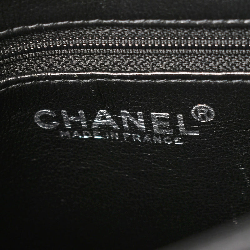 香奈儿香奈儿（Chanel Chanel）重印手提袋黑色银色支架女士鱼子酱皮袋袋子用ginzo
