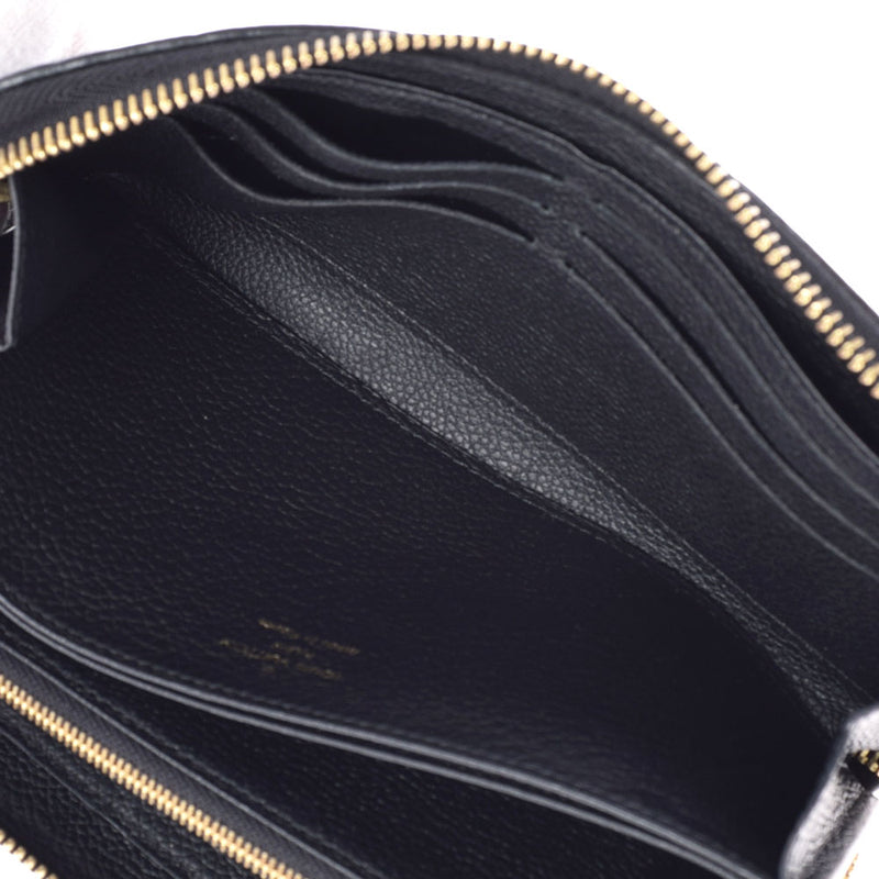 LOUIS VUITTON Louis Vuitton Monogram Amplant Zippy Wallet Noir (Black) M61864 Unisex Leather Long Wallet AB Rank Used Ginzo