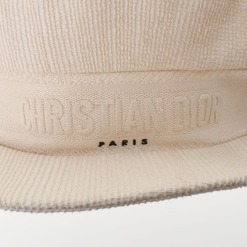 克里斯蒂安·迪奥（Christian dior Christian Dior）凯特象牙尺寸58女士棉帽A等级使用Ginzo