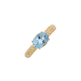 Others Aquamarine 1.23ct Sapphire 0.69ct 11 Ladies K18YG Ring / Ring A Rank Used Ginzo