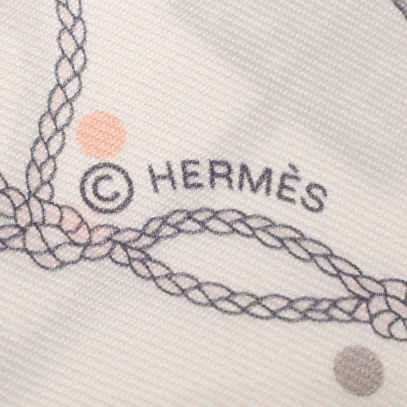 HERMES エルメス ツイリー  LES CLES A POIS 白 レディース シルク100％ スカーフ 新品 銀蔵