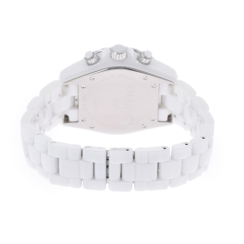 CHANEL Chanel J12 Chronograph Diamond Besel H1008 Men's White Ceramic/SS Watch Automatic White Dial A Rank Used Ginzo