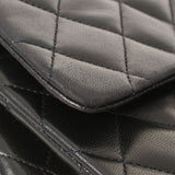 香奈儿Chanel Matrasse连锁肩肩黑色金支架女士RAM皮肤肩cab ab AB级使用Ginzo