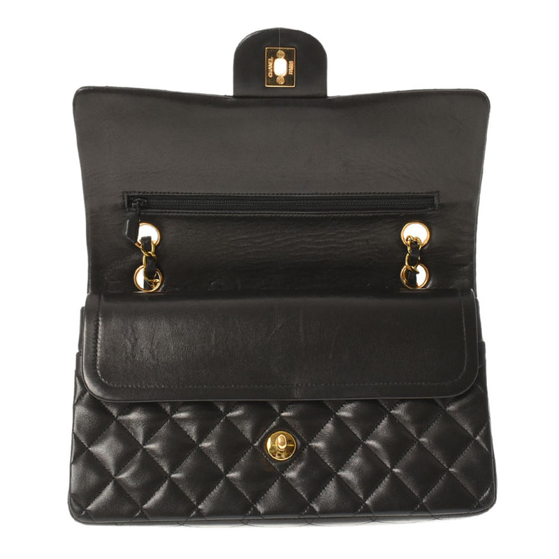 香奈儿Chanel Matrasse连锁肩肩黑色金支架女士RAM皮肤肩cab ab AB级使用Ginzo