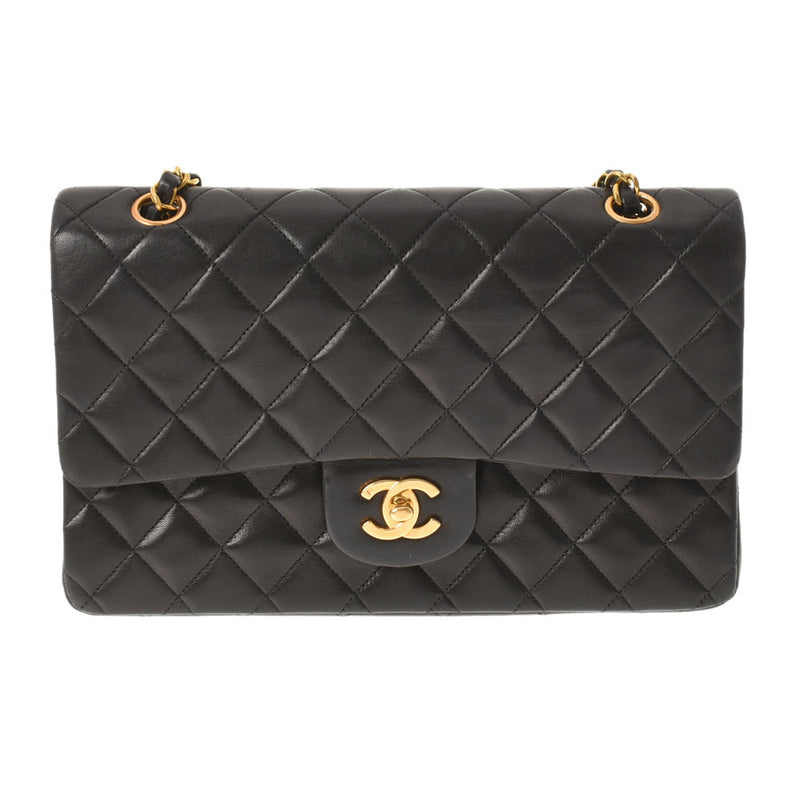 香奈儿Chanel Matrasse连锁肩肩黑色金支架女士RAM皮肤肩cab ab AB级使用Ginzo