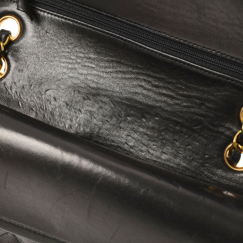 香奈儿Chanel Matrasse连锁肩肩黑色金支架女士RAM皮肤肩cab ab AB级使用Ginzo