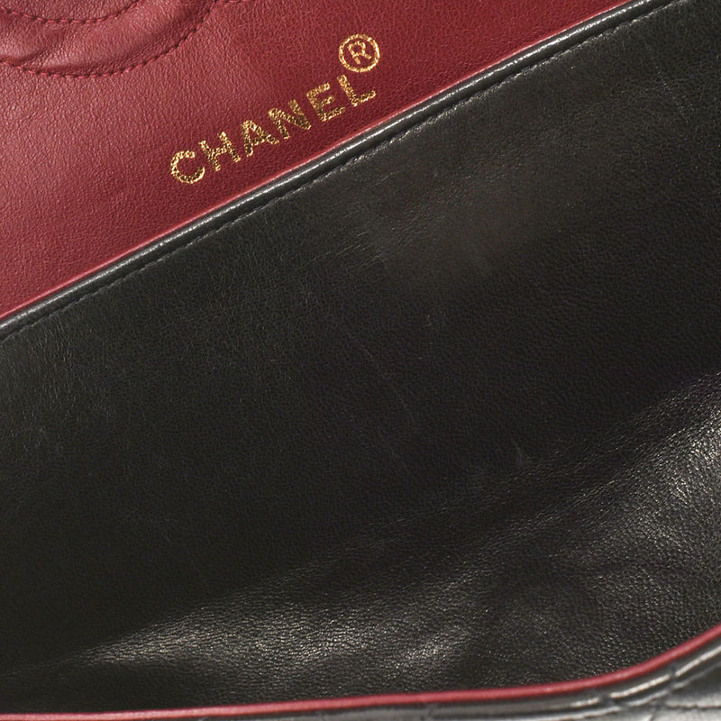 香奈儿Chanel Matrasse连锁肩肩黑色金支架女士RAM皮肤肩cab ab AB级使用Ginzo